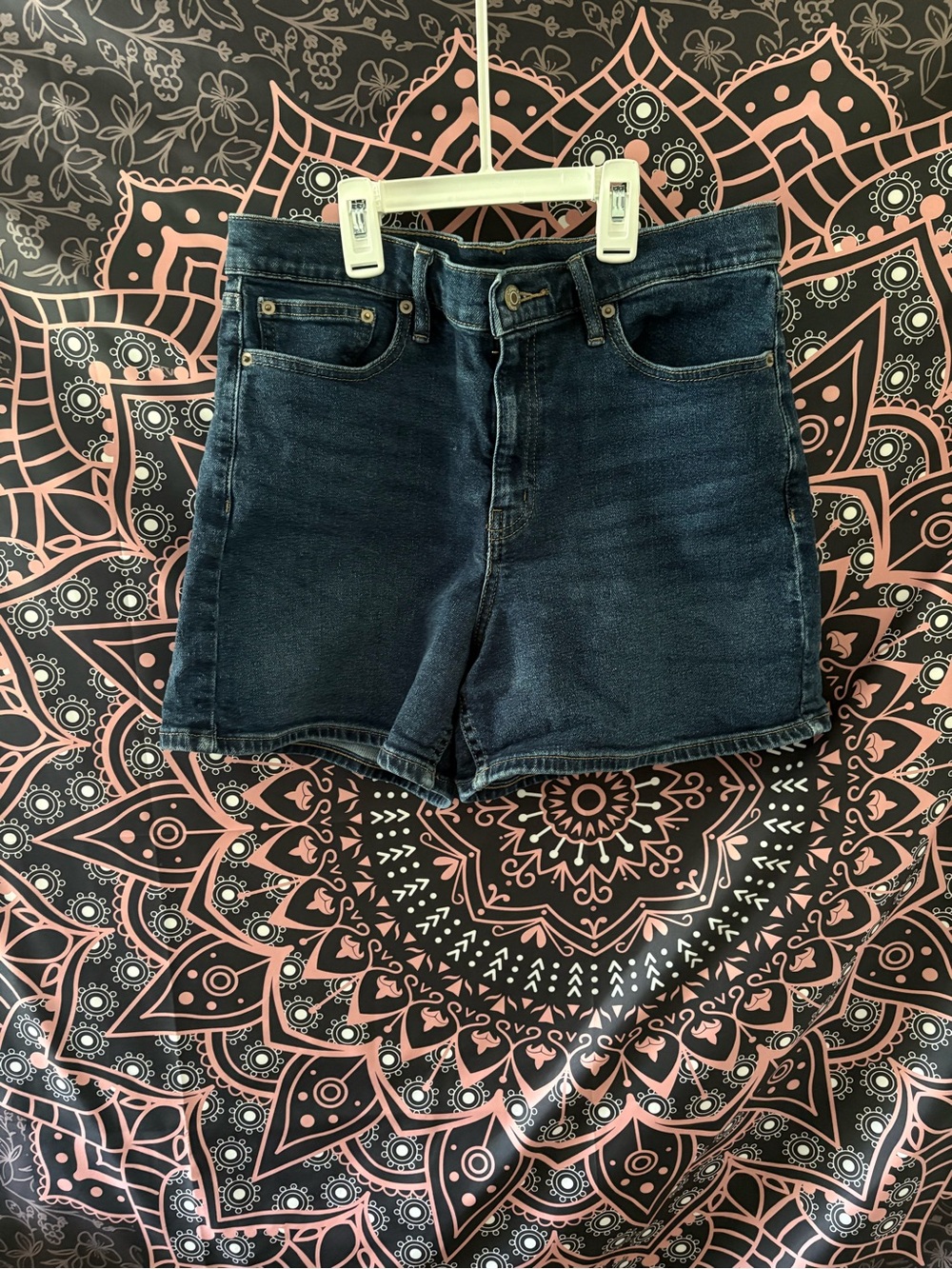 Calvin Klein Dark Blue Denim High-Rise Shorts